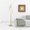 Homeroots 69" Brass Three Light Torchiere Floor Lamp With White Frosted Glass Rectangular Shade 523556 - alternate 5