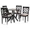 Baxton Studio Adina Modern Sand Fabric and Dark Brown Wood 5-Piece Dining Set 256-9725-10900-ZORO - alternate 7