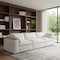 Homeroots 120" White Linen Blend Modular Sofa And Storage 714566 - alternate 7