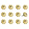 Homeroots 1.5" X 1.5" X 1.5" Ceramic Metal Yellow And Green Knobs, 12PK 358124 - alternate 1