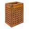 Happimess Junie Coastal Farmhouse Handcrafted Acacia Wood Indoor/Outdoor 2.7-Gallon Rectangular Grid Wastebas HPM1600A - alternate 1
