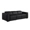 Homeroots 104" Black Top Grain Leather Reclining Metal USB Sofa 720436 - alternate 9