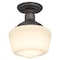 Westinghouse One-Light Indoor Semi-Flush Ceiling Fixture Scholar ORB Wht Opal Gls 6342200 - alternate 1