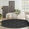 Homeroots 8' Charcoal And Black Round Trellis Indoor Outdoor Area Rug 545226 - alternate 6