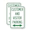 Signmission Customer and Visitor Parking Bidirectional Arrow, 18'' X 24'' 2 Signs, Heavy Gauge Aluminum, 2PK A-1824-2PACK-24217 - alternate 1