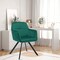 Homeroots Tufted Green And Black Velvet and Metal Dining Arm Chair 521274 - alternate 6