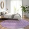 Homeroots 8' Lavender And Purple Round Tribal Washable Indoor Outdoor Area Rug 582628 - alternate 7