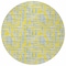 Homeroots 8' Yellow Denim Blue And Beige Round Abstract Washable Indoor Outdoor Area Rug 602607 - alternate 5