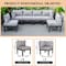 Leisuremod Chelsea 6-Piece Patio Sectional Black Aluminum With Cushions, Light Grey CSBL-6LGR - alternate 7