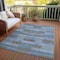 Homeroots 9' X 12' Blue Denim Blue And Brown Striped Washable Indoor Outdoor Area Rug 615480 - alternate 6