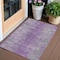 Homeroots 3' X 5' Plum Purple And Silver Oriental Washable Indoor Outdoor Area Rug 588834 - alternate 1