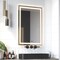 Fab Glass And Mirror Dimmable Lighted Bathroom Wall Vanity with Anti-Fog and Adjustable Colors Rectangular Frameless HC18X40 - alternate 1