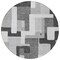 Homeroots 8' Silver Ivory And Charcoal Round Geometric Washable Indoor Outdoor Area Rug 613243 - alternate 5