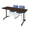 Regency Kobe Mobile T-Base Training Table W/ 2 Zeng Stack Chairs, 66 in W, 24 in L, Neo Walnut MKTRCC6624NW44BE - alternate 1