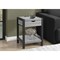 Monarch Specialties Accent Table, 24-in. h, 2 Tier, End, Side, Nightstand, Lamp, Storage Drawer, Grey Laminate, Blk Mtl I 3201 - alternate 3