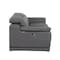Homeroots 76in Dark Gray and Silver Italian Leather Power Reclining Loveseat 720517 - alternate 5