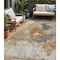 Homeroots 5' X 8' Taupe Black And Copper Abstract Washable Indoor Outdoor Area Rug 606026 - alternate 1