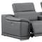 Homeroots Battleship Gray Leather Power Reclining L Shaped Six Piece Corner Sectional With Console 643944 - alternate 3