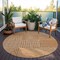 Homeroots 8' Copper And Ivory Round Geometric Washable Indoor Outdoor Area Rug 600776 - alternate 7
