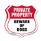 Signmission Private Property Shield Sign Beware Of D, 18 inch X 18 inch, Plastic Sign, 2PK SHI-P-2PACK-18-440 - alternate 1