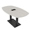 Skutchi Designs Arc Boat Conference Table, 36 in W, 72 in L, Ivory HAR-ABOT-36X72-DOU.BK-K458-EBLK - alternate 1