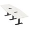 Skutchi Designs 12ft Conference Table With Power Unit | 12 Person Modular Hexagon Meeting Table | Harmony Series HAR-HEX.IR-48X144-T.BK-W960-EBLK - alternate 1