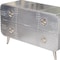Homeroots 44in Silver Aluminum Enclosed Storage TV Stand 489549 - alternate 3