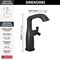 Delta Stryke Single Handle Mid-Height Bathroom Faucet, 6.63 in, Matte Black 6766-BL-DST - alternate 3