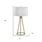 Homeroots 28" Brass Metal Table Lamp With White Drum Shade 524471 - alternate 6