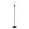 Homeroots 69" Black Novelty Floor Lamp With Clear Seeded Glass Globe Shade 523509 - alternate 7