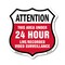 Signmission 24 Hour Surveillance Shield Sign Attenti, 6 Inch X 6 Inch, Plastic Sign SHI-P-6-353 - alternate 1