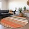 Homeroots 8' Coral Ivory And Gray Round Striped Washable Indoor Outdoor Area Rug 614805 - alternate 5