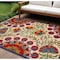 Homeroots 8' X 11' Navy Blue Beige Green Blue And Red Floral Indoor Outdoor Area Rug 546789 - alternate 7
