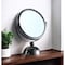 Homeroots 9" Black Round Metal Framed Makeup Shaving Tabletop Mirror 468357 - alternate 5