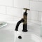 Kingston Brass One-Handle Single-Hole Bathroom Faucet with Push Pop-Up Drain, Matte Black/Antique Brass KS2823CG - alternate 4