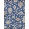 Homeroots 5' X 8' Navy Blue Beige And Gray Floral Washable Indoor Outdoor Area Rug 606165 - alternate 1