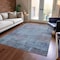 Homeroots 9' X 12' Gray And Blue Abstract Washable Indoor Outdoor Area Rug 616236 - alternate 8