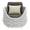 Homeroots 34" Gray And White Fabric Club Chair And Toss Pillow 564977 - alternate 6