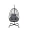 Hospitality Rattan Patio Ultra Hanging Chair with Stand 890-2400-GRY-HC - alternate 2