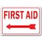 Signmission Safety Sign, 14 in Height, Plastic, 10 in Length, First Aid Left MISC-First Aid Left - alternate 1