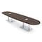 Skutchi Designs Boval Conference Table With Power Unit, 48 in W, 168 in L, Brown HAR-BOVL-48X168-DOU-H3041-ESIL - alternate 1