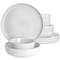 Gibson Home Avisala 12 Piece Fine Ceramic Dinnerware Set in White 136580.12 - alternate 1