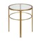 Homeroots 22" Brass And Clear Glass And Steel Round End Table 543816 - alternate 8