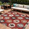 Homeroots 8' X 10' Red Ivory And Salmon Southwestern Washable Indoor Outdoor Area Rug 615167 - alternate 1