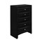 Homeroots 59" Black Solid Wood Mirrored Five Drawer Dresser 384016 - alternate 4