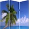 Homeroots 72" Blue And Green Canvas Folding Three Panel Screen Room Divider 274857 - alternate 4