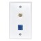 Newhouse Hardware Ethernet Coupler and Coaxial Wall Plate White TVCATCWP-WH-01 - alternate 1