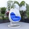 Leisuremod White Wicker Hanging Egg Swing Chair with Blue Cushions ESCW-40BU - alternate 7