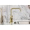 Kingston Brass Bridge Kitchen Faucet with Brass Sprayer, Brushed Brass KS8287CMLBS - alternate 4