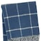 Homeroots 50" X 67" Denim Blue And White Cotton Blend Woven Plaid Throw Blanket with Fringe 632898 - alternate 4